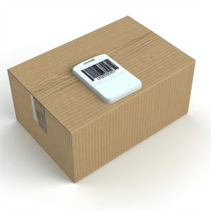 RFID tag on on cardboard box