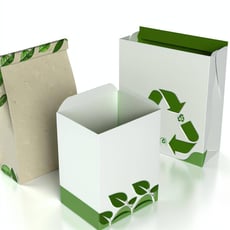 sustainable food packaging with a white background