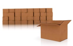 cardboard boxes isolated over a white background