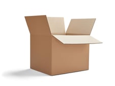 close up of  a cardboard box on white background-1